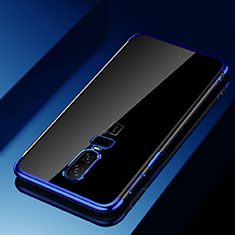 Silikon Schutzhülle Ultra Dünn Tasche Durchsichtig Transparent H03 für OnePlus 6 Blau