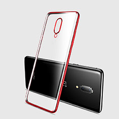 Silikon Schutzhülle Ultra Dünn Tasche Durchsichtig Transparent H03 für OnePlus 7 Pro Rot