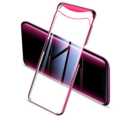 Silikon Schutzhülle Ultra Dünn Tasche Durchsichtig Transparent H03 für Oppo Find X Pink