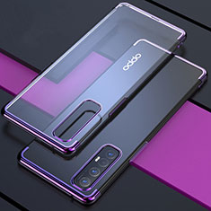 Silikon Schutzhülle Ultra Dünn Tasche Durchsichtig Transparent H03 für Oppo Find X2 Neo Violett