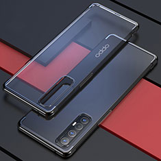 Silikon Schutzhülle Ultra Dünn Tasche Durchsichtig Transparent H03 für Oppo Reno3 Pro Schwarz