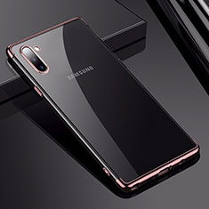 Silikon Schutzhülle Ultra Dünn Tasche Durchsichtig Transparent H03 für Samsung Galaxy Note 10 5G Rosegold