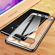 Silikon Schutzhülle Ultra Dünn Tasche Durchsichtig Transparent H03 für Samsung Galaxy S10 Schwarz