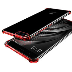 Silikon Schutzhülle Ultra Dünn Tasche Durchsichtig Transparent H03 für Xiaomi Mi 6 Rot