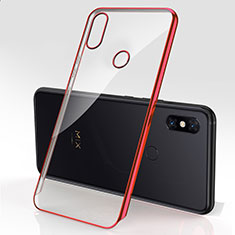 Silikon Schutzhülle Ultra Dünn Tasche Durchsichtig Transparent H03 für Xiaomi Mi Mix 3 Rot