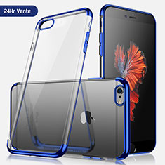 Silikon Schutzhülle Ultra Dünn Tasche Durchsichtig Transparent H04 für Apple iPhone 7 Blau