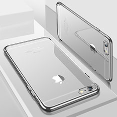 Silikon Schutzhülle Ultra Dünn Tasche Durchsichtig Transparent H04 für Apple iPhone 7 Silber