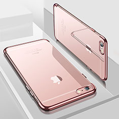 Silikon Schutzhülle Ultra Dünn Tasche Durchsichtig Transparent H04 für Apple iPhone SE3 (2022) Rosegold