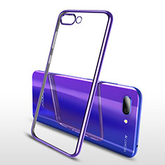 Silikon Schutzhülle Ultra Dünn Tasche Durchsichtig Transparent H04 für Huawei Honor 10 Violett