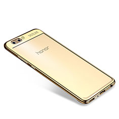 Silikon Schutzhülle Ultra Dünn Tasche Durchsichtig Transparent H04 für Huawei Honor V10 Gold