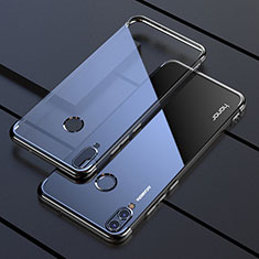 Silikon Schutzhülle Ultra Dünn Tasche Durchsichtig Transparent H04 für Huawei Honor V10 Lite Schwarz
