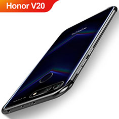 Silikon Schutzhülle Ultra Dünn Tasche Durchsichtig Transparent H04 für Huawei Honor View 20 Schwarz