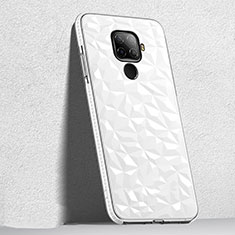 Silikon Schutzhülle Ultra Dünn Tasche Durchsichtig Transparent H04 für Huawei Mate 30 Lite Weiß
