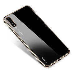 Silikon Schutzhülle Ultra Dünn Tasche Durchsichtig Transparent H04 für Huawei P20 Gold