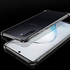 Silikon Schutzhülle Ultra Dünn Tasche Durchsichtig Transparent H04 für Samsung Galaxy Note 10 Plus 5G Schwarz