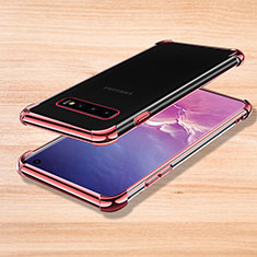 Silikon Schutzhülle Ultra Dünn Tasche Durchsichtig Transparent H04 für Samsung Galaxy S10 5G Rosegold