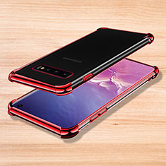 Silikon Schutzhülle Ultra Dünn Tasche Durchsichtig Transparent H04 für Samsung Galaxy S10 5G Rot