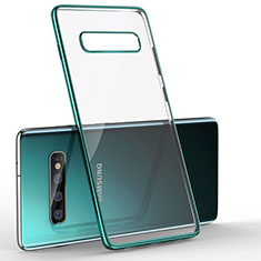 Silikon Schutzhülle Ultra Dünn Tasche Durchsichtig Transparent H04 für Samsung Galaxy S10 Plus Grün