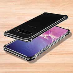 Silikon Schutzhülle Ultra Dünn Tasche Durchsichtig Transparent H04 für Samsung Galaxy S10 Schwarz