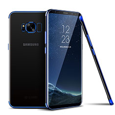 Silikon Schutzhülle Ultra Dünn Tasche Durchsichtig Transparent H04 für Samsung Galaxy S8 Blau