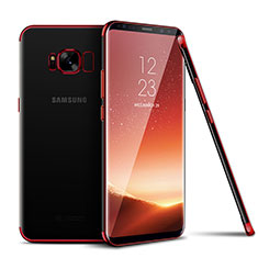 Silikon Schutzhülle Ultra Dünn Tasche Durchsichtig Transparent H04 für Samsung Galaxy S8 Plus Rot
