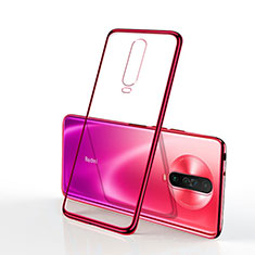 Silikon Schutzhülle Ultra Dünn Tasche Durchsichtig Transparent H04 für Xiaomi Poco X2 Rot