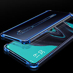 Silikon Schutzhülle Ultra Dünn Tasche Durchsichtig Transparent H05 für Oppo Reno2 Blau