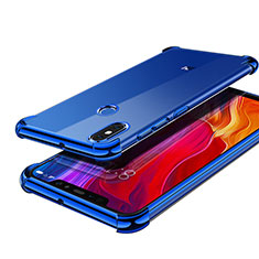 Silikon Schutzhülle Ultra Dünn Tasche Durchsichtig Transparent H05 für Xiaomi Mi 8 Blau
