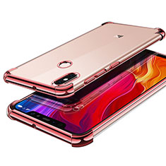 Silikon Schutzhülle Ultra Dünn Tasche Durchsichtig Transparent H05 für Xiaomi Mi 8 Rosegold