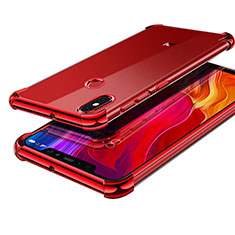 Silikon Schutzhülle Ultra Dünn Tasche Durchsichtig Transparent H05 für Xiaomi Mi 8 Rot