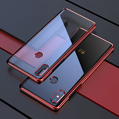 Silikon Schutzhülle Ultra Dünn Tasche Durchsichtig Transparent H05 für Xiaomi Mi Mix 3 Rot