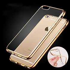 Silikon Schutzhülle Ultra Dünn Tasche Durchsichtig Transparent H06 für Apple iPhone 6 Gold
