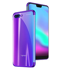 Silikon Schutzhülle Ultra Dünn Tasche Durchsichtig Transparent H06 für Huawei Honor 10 Violett