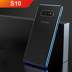 Silikon Schutzhülle Ultra Dünn Tasche Durchsichtig Transparent H06 für Samsung Galaxy S10 Blau