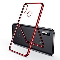 Silikon Schutzhülle Ultra Dünn Tasche Durchsichtig Transparent H06 für Xiaomi Mi 8 Rot