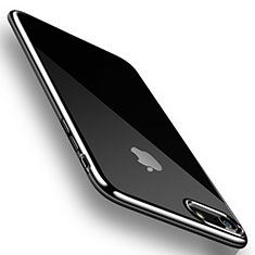 Silikon Schutzhülle Ultra Dünn Tasche Durchsichtig Transparent H07 für Apple iPhone 7 Schwarz