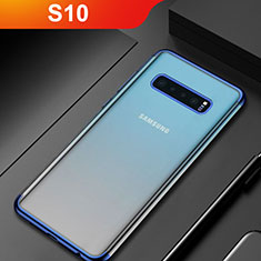 Silikon Schutzhülle Ultra Dünn Tasche Durchsichtig Transparent H07 für Samsung Galaxy S10 Blau