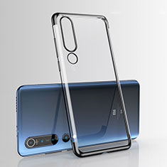 Silikon Schutzhülle Ultra Dünn Tasche Durchsichtig Transparent H07 für Xiaomi Mi 10 Schwarz