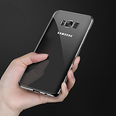 Silikon Schutzhülle Ultra Dünn Tasche Durchsichtig Transparent H09 für Samsung Galaxy S8 Schwarz