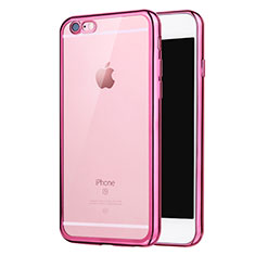 Silikon Schutzhülle Ultra Dünn Tasche Durchsichtig Transparent H16 für Apple iPhone 6 Rosa