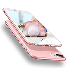 Silikon Schutzhülle Ultra Dünn Tasche Durchsichtig Transparent H20 für Apple iPhone 7 Plus Rosa