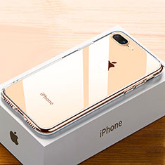 Silikon Schutzhülle Ultra Dünn Tasche Durchsichtig Transparent HC02 für Apple iPhone 7 Plus Gold