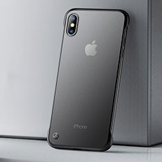 Silikon Schutzhülle Ultra Dünn Tasche Durchsichtig Transparent HT01 für Apple iPhone X Schwarz