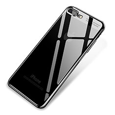 Silikon Schutzhülle Ultra Dünn Tasche Durchsichtig Transparent Q03 für Apple iPhone 8 Plus Schwarz