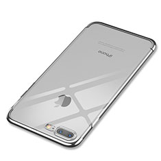 Silikon Schutzhülle Ultra Dünn Tasche Durchsichtig Transparent Q05 für Apple iPhone 8 Plus Silber