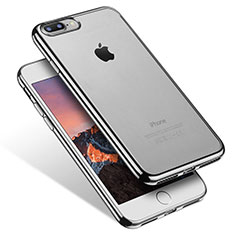 Silikon Schutzhülle Ultra Dünn Tasche Durchsichtig Transparent Q07 für Apple iPhone 8 Plus Schwarz