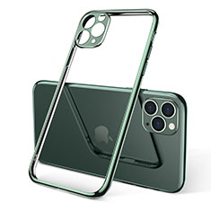 Silikon Schutzhülle Ultra Dünn Tasche Durchsichtig Transparent S01 für Apple iPhone 11 Pro Max Grün