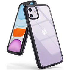 Silikon Schutzhülle Ultra Dünn Tasche Durchsichtig Transparent S01 für Apple iPhone 11 Schwarz