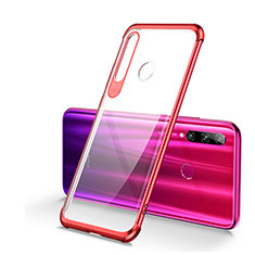 Silikon Schutzhülle Ultra Dünn Tasche Durchsichtig Transparent S01 für Huawei Honor 20E Rot