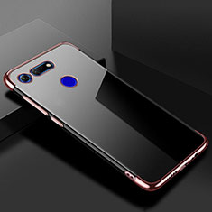 Silikon Schutzhülle Ultra Dünn Tasche Durchsichtig Transparent S01 für Huawei Honor V20 Rosegold